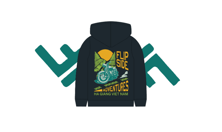 flipside adventures hoodie merch back