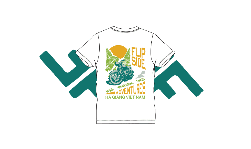 flipside tshirt merch white back ha giang vietnam adventures